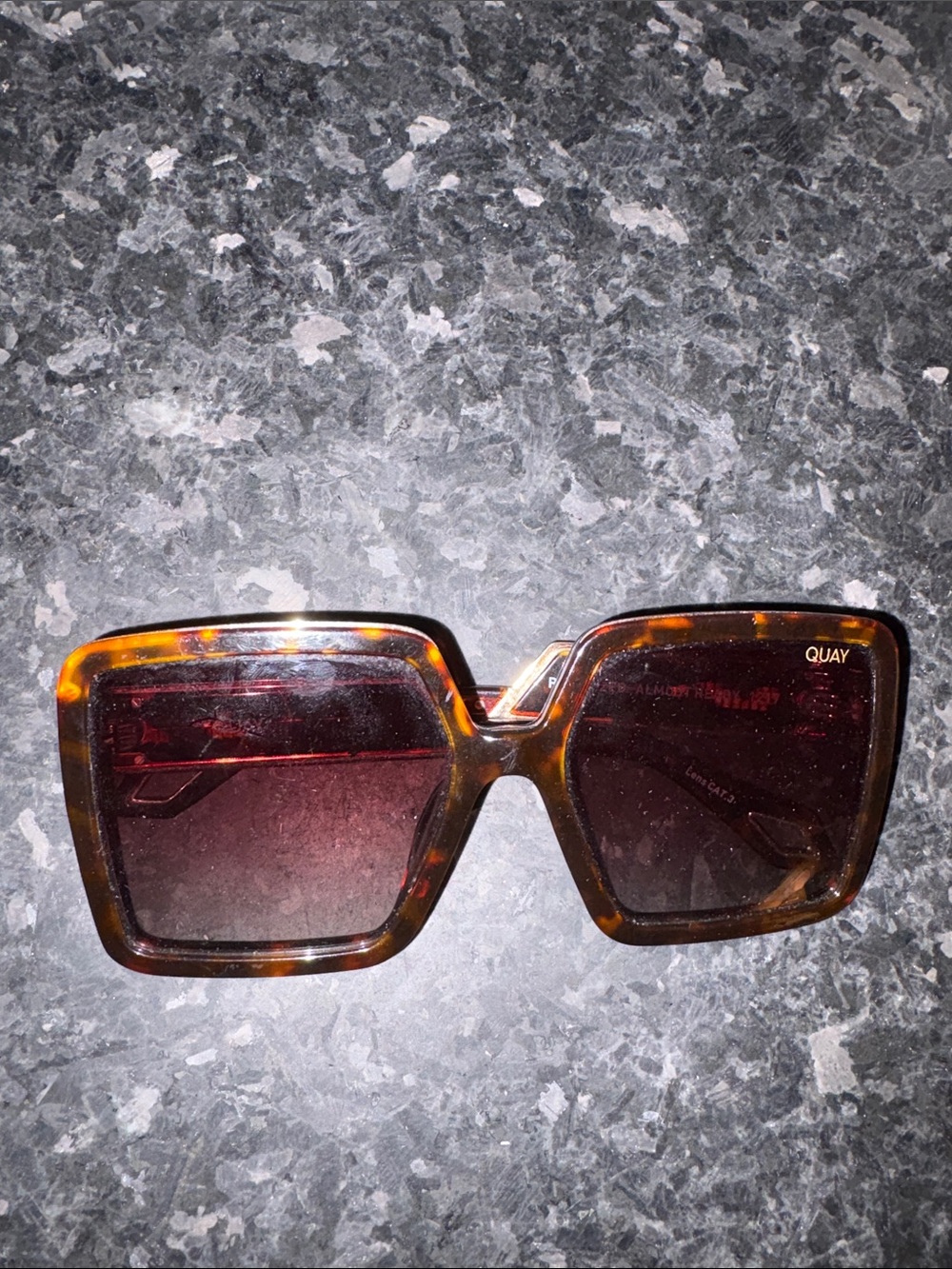 Quay Australia Tortoiseshell Square Sunglasses with Brown Gradient Lenses